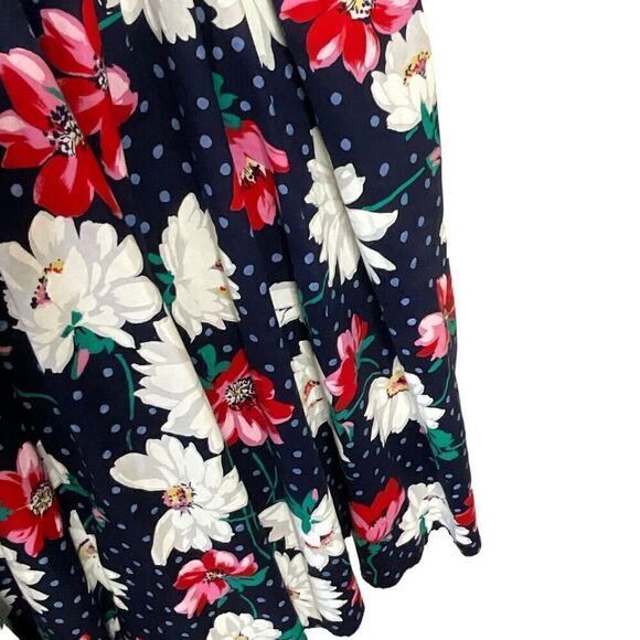 Vintage Clues Collection 10 Overall Dress Black Floral Adjustable Straps Cotton - Picture 11 of 14